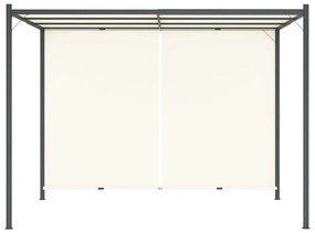 Pergola cu acoperis rabatabil, alb crem, 3 x 3 m, otel 1, Alb crem
