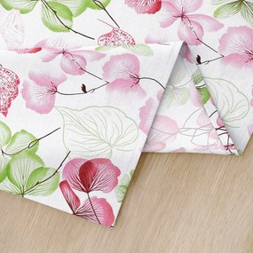 Goldea suporturi farfurii 100% bumbac - flori roz-verde cu frunze - 2 buc 30 x 40 cm