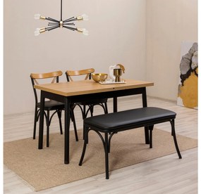 Set mobilier sufragerie Duvasa 21 (negru) (pentru 4 persoane). 1093791