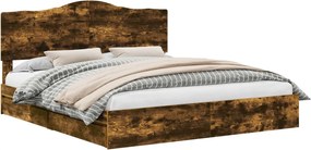 vidaXL Pat cu storage Stejar fumuriu 180 x 200 cm Lemn compozit