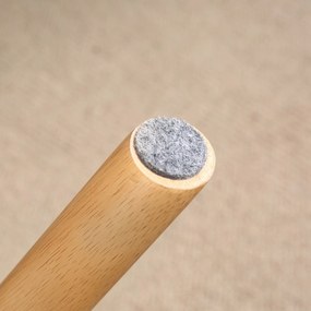 HOMCOM Taburet de lemn modern cu husă de fleece și picioare din lemn, tapitat, pentru cameră de zi, dormitor, hol, Maro | Aosom Romania