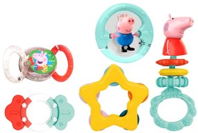Purcelușa Peppa Fun set de zornăitoare și inele dentare pentru bebeluși, 5 buc