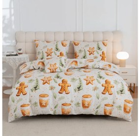 Lenjerie de pat din microfibra WINTER GINGERMAN alb Dimensiune lenjerie de pat: 2 buc 70 x 90 cm | 200 x 220 cm