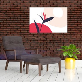 Tablou - Abstracție florală roz N⁰1 (90x60 cm)