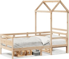 vidaXL Pat de zi cu acoperiș, 80x200 cm, lemn masiv de pin