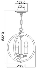 Lustră pe lanț Feiss FE-CORINNE-3P-S-BB CORINNE 3xE14/60W/230V