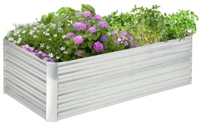 Outsunny Pat de grădină în formă de potager dreptunghiular cu tuburi de armare din oțel galvanizat 180 x 90 x 59 cm | Aosom Romania