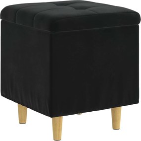 vidaXL Ottomană de depozitare cu pernă Negru 40 x 40 x 45 cm Catifea
