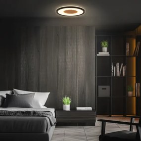 Brilo - Plafonieră LED SUFIT WOOD, 18 W, 230 V, 3000 K, Ø 29 cm