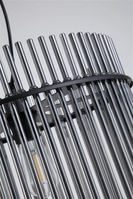 Lustra suspendata metal negru, tije din sticla Swizzle