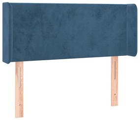 3118534 vidaXL Tăblie pat cu aripioare albastru închis 103x16x78/88 cm catifea