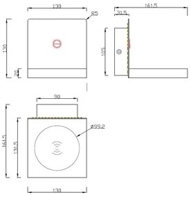 Aplica LED, incarcator wireless ZANZIBAR negru