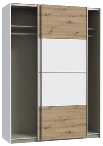 Dulap pentru haine KARO 150x210 cm alb/stejar artisan