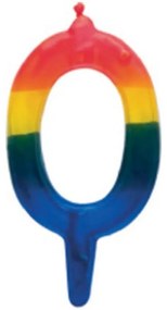 Colorat lumânare de aniversare, lumânare cu numărul 0
