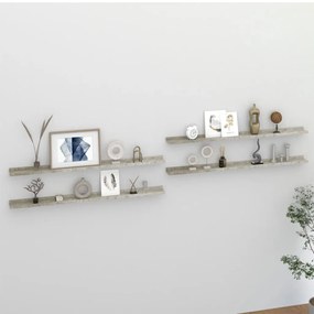 vidaXL Rafturi de perete, 4 buc., gri beton, 115x9x3 cm