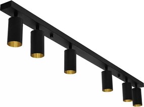 Plafonieră cu spoturi FILO 6xGU10/30W/230V negru/auriu