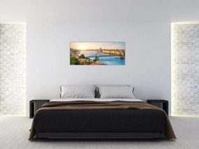 Tablou cu orașul Budapesta și râu (120x50 cm)