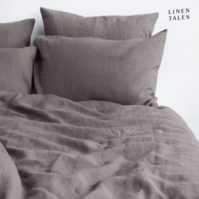 Lenjerie de pat gri închis din in pentru pat dublu 200x200 cm – Linen Tales
