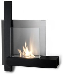 STONES Șemineu bio montat pe perete22cm X 72cm H. 63cm | Aosom Romania
