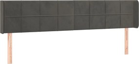 vidaXL Tăblie de pat cu aripioare gri închis 183x16x78/88 cm catifea