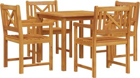 vidaXL Set de masă pentru grădină 5 pcs Maro Lemn masiv de acacia