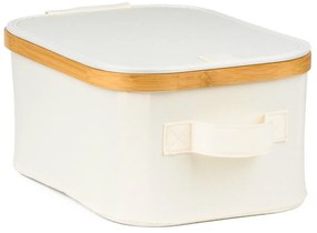 Cutie de depozitare G21 24 x 30 x 15 cm, dinbambus cu capac, bej