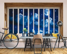 Fototapet - Cerul nocturn în geam (152,5x104 cm)