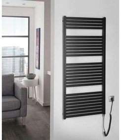 Radiator portprosop electric pentru baie Aqualine TONDI-E 600W/230V 133 cm negru mat