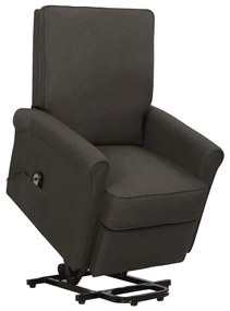 Fotoliu rabatabil cu ridicare, gri taupe, textil