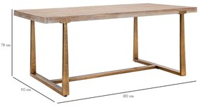 Masă de dining în culoare naturală 180x90 cm Ankara – Mauro Ferretti