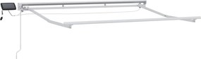 vidaXL Cadru manual de marchiză cu LED-uri Alb 3,5 x 2,5 m Aluminiu