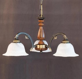 Lustra rustica suspendata cu 3 brate design italian 9940