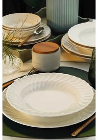 Set de masă, 24 piese, porțelan, alb