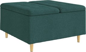 vidaXL Ottomană de depozitare Verde închis 80 x 80 x 45 cm țesătură