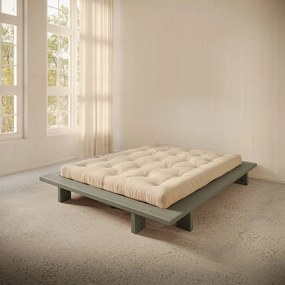 Pat matrimonial verde salvie din lemn de pin fără tăblie cu somieră 160x200 cm Japan – Karup Design