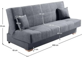 Canapea extensibilă Gona (gri) (cu sp. depozitare). 1096924
