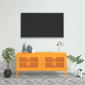 vidaXL Comodă TV, galben muștar, 105x35x50 cm, oțel