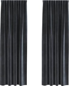 vidaXL Perdele opace 2 pcs Gri închis 140 x 245 cm Catifea