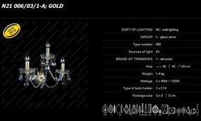 Aplica cristal Bohemia cu 3 brate, N21 006/03/1-A