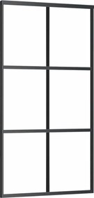 vidaXL Ușă glisantă, negru, 102x205 cm, sticlă ESG și aluminiu