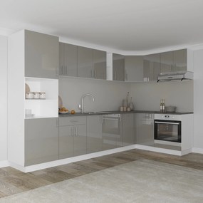 Corp Baza Colt Karo, Gri Lucios/Alb, MDF, 98 x 50 x 80 cm