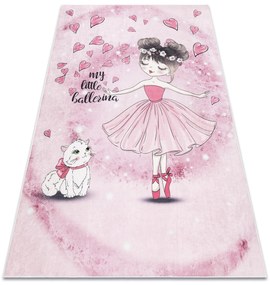 BAMBINO 2185 covor lavabil Balerina, pisicuta pentru copii anti-alunecare roz - SECUNDAR-COTATI PRODUSUL