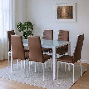 Liana 6+1 set de sufragerie maro