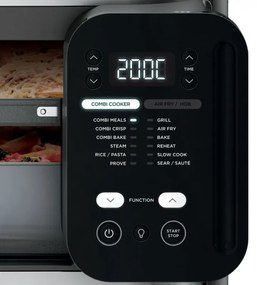 Multicooker Ninja Combi All In One 12in1 SFP700EU, 1780W, 12.5 L, 40-240°C, 12 programe, Gatit combinat, SmartSwitch, Argintiu