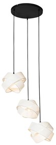 Lampă modernă cu pandantiv alb cu 3 lumini - Cloth