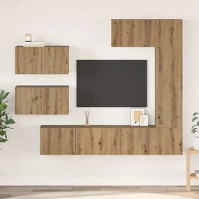vidaXL Set comodă TV cu raft Altele 6 pcs stejar artizanal 30.5 x 30 x 90 cm