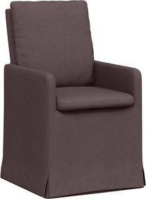 vidaXL Scaune de dining 2 pcs Maro închis 57 x 67 x 98 cm țesătură