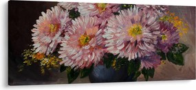 Tablou - Pictură în ulei, flori în vază (120x50 cm)