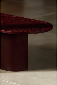Măsuță de cafea burgundy cu blat cu aspect de lemn de stejar 50x115 cm Looi – noo.ma