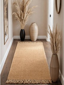 Covor tip traversă în culoare naturală reversibil/țesut manual din iută 80x200 cm Fjord – Hanse Home